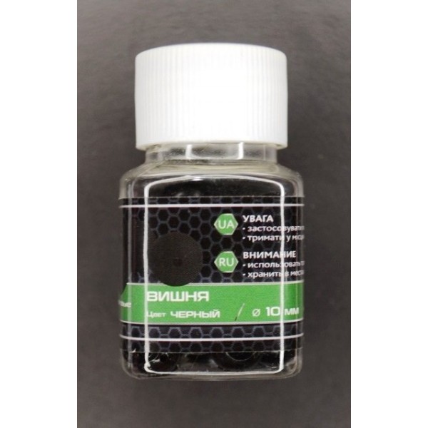 Наживка силіконова, плаваюча, в діпі, EOS, Кулька, 10мм, 25шт/уп, Вишня, чорний